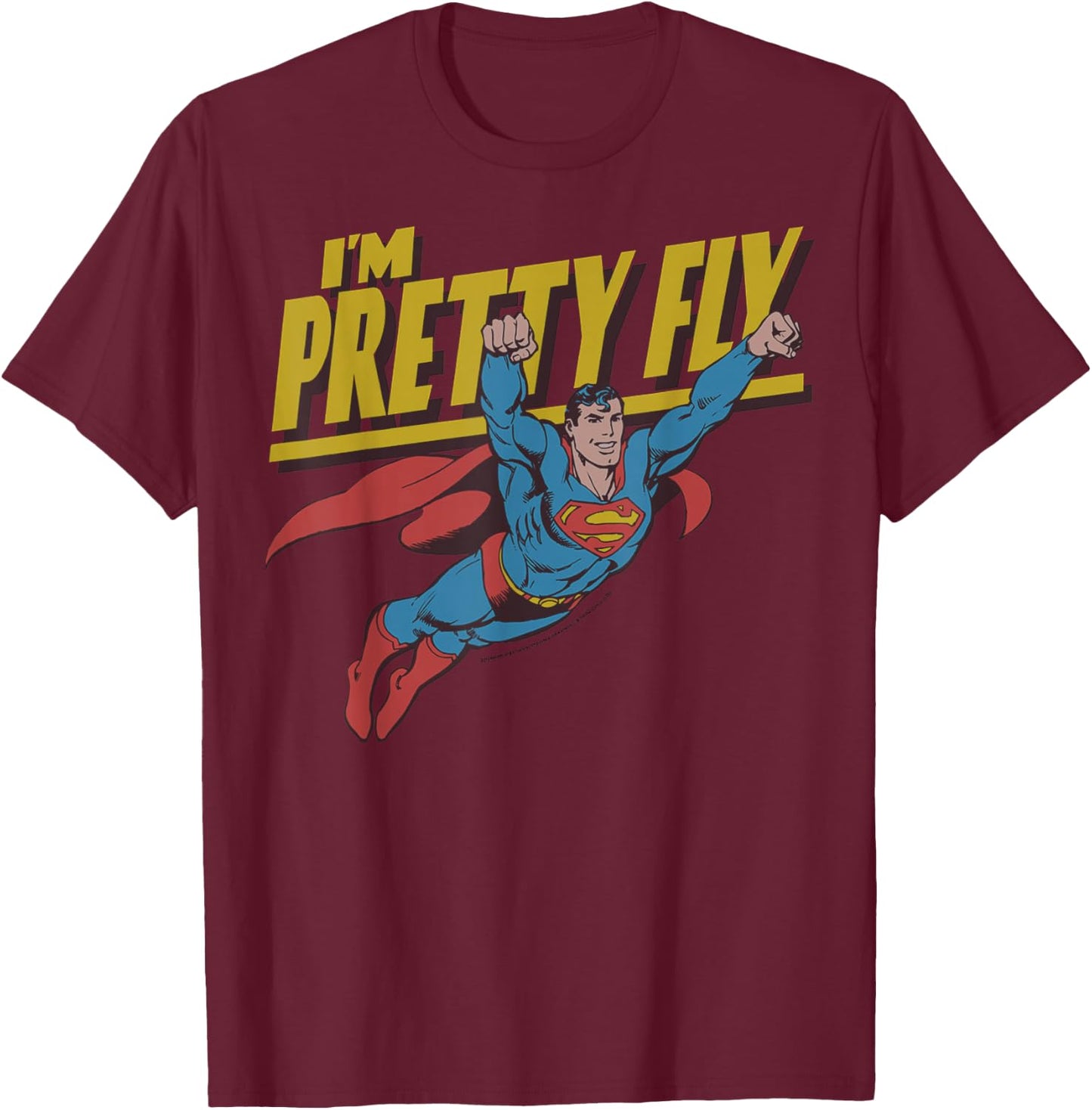 DC Comics Superman Pretty Fly Retro Small T-Shirt - T-Shirt | Maroon