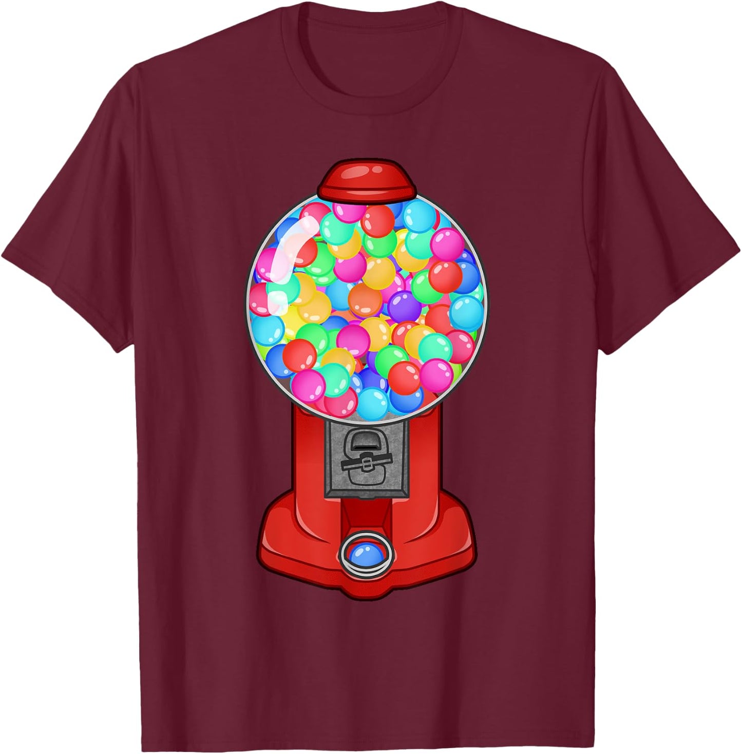 Funny Gumball Machine Halloween Gum Dispenser Easy Costume T-Shirt - T-Shirt | Maroon