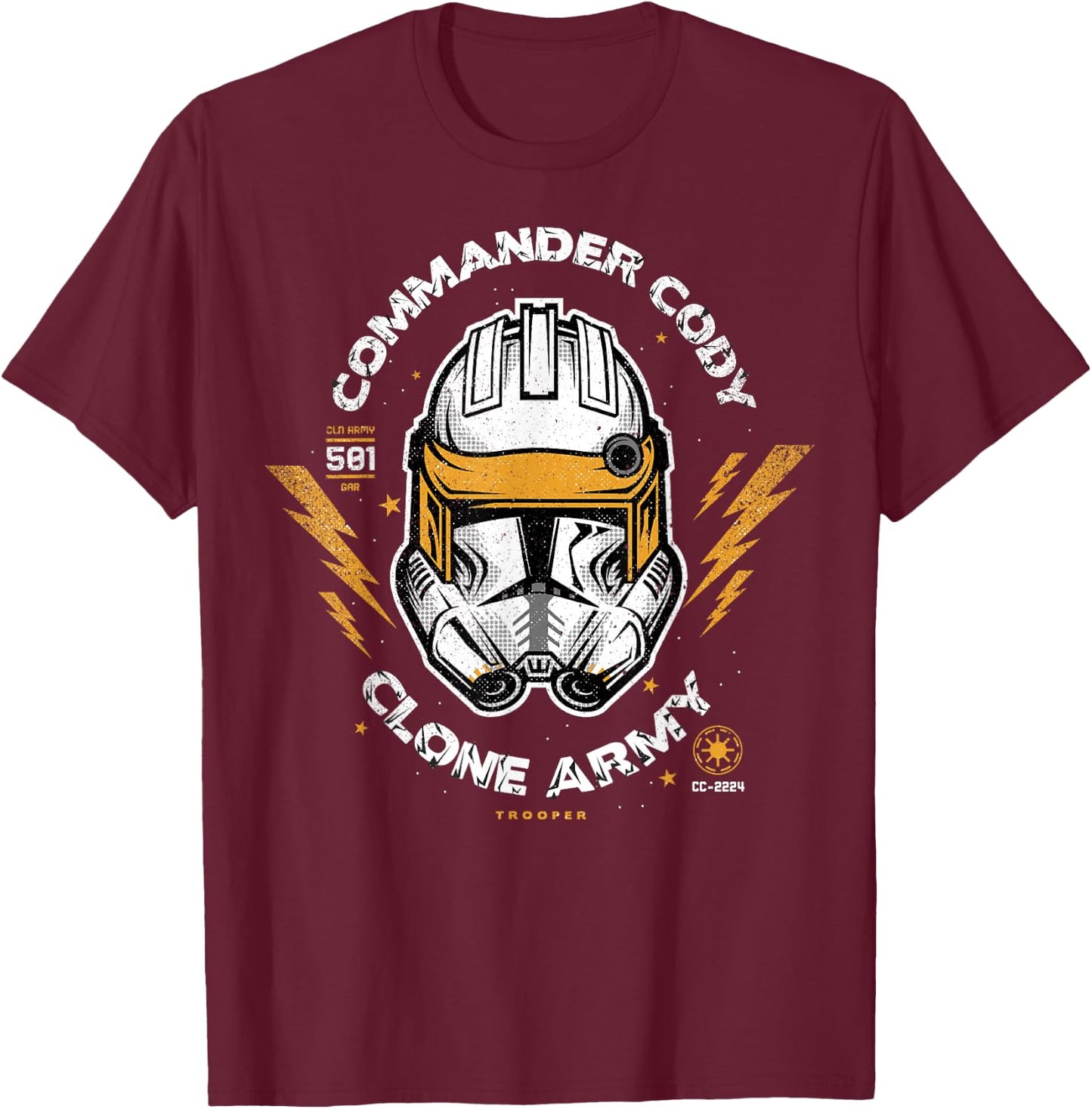 Star Wars Clone Wars Commander Cody Clone Army Portrait T-Shirt - T-Shirt | Maroon