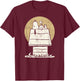 Peanuts - Snoopy Woodstock Doghouse T-Shirt - T-Shirt | Maroon