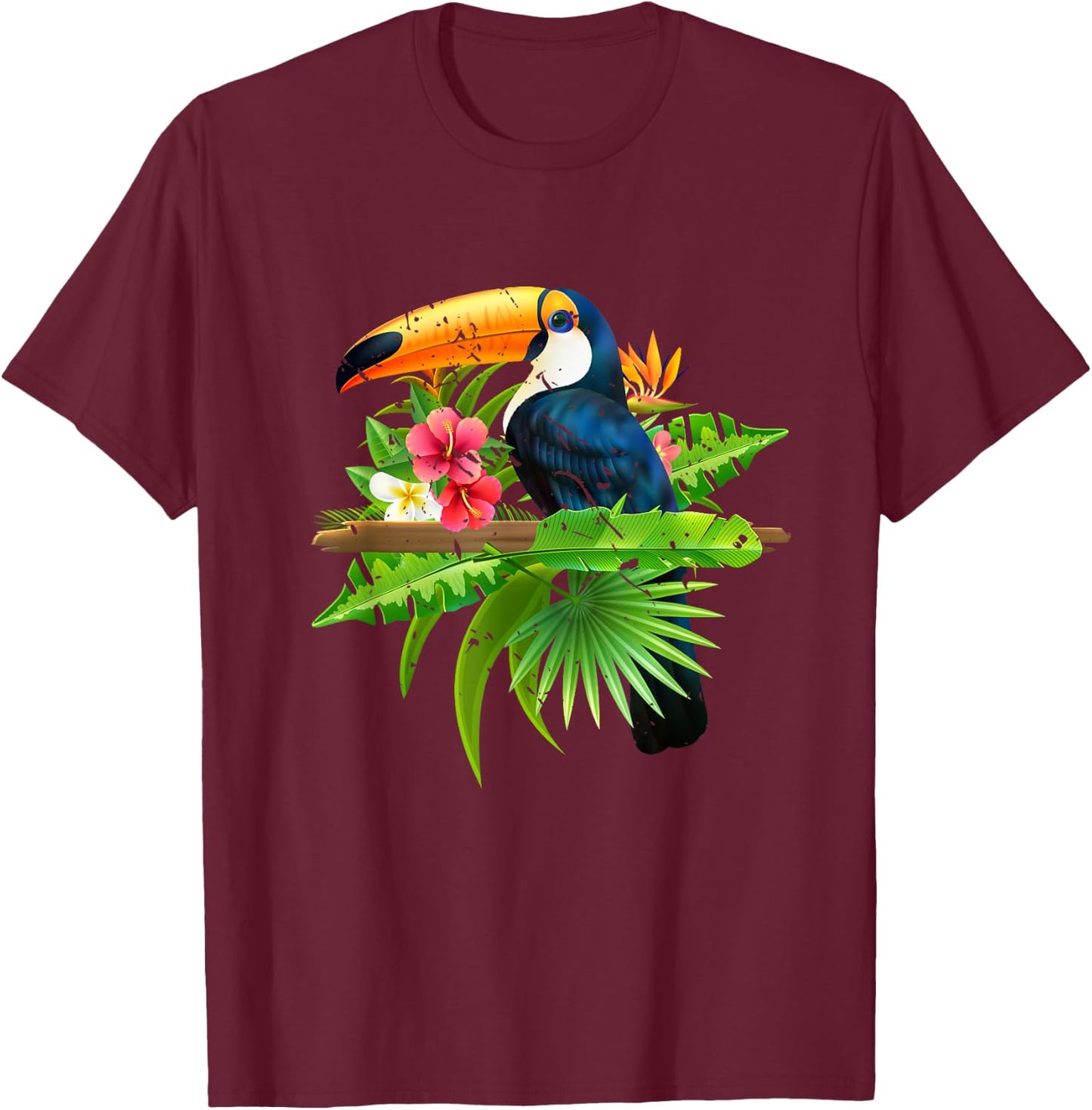 Tropical Birds Exotic Summer Animal Toucan T-Shirt - T-Shirt | Maroon