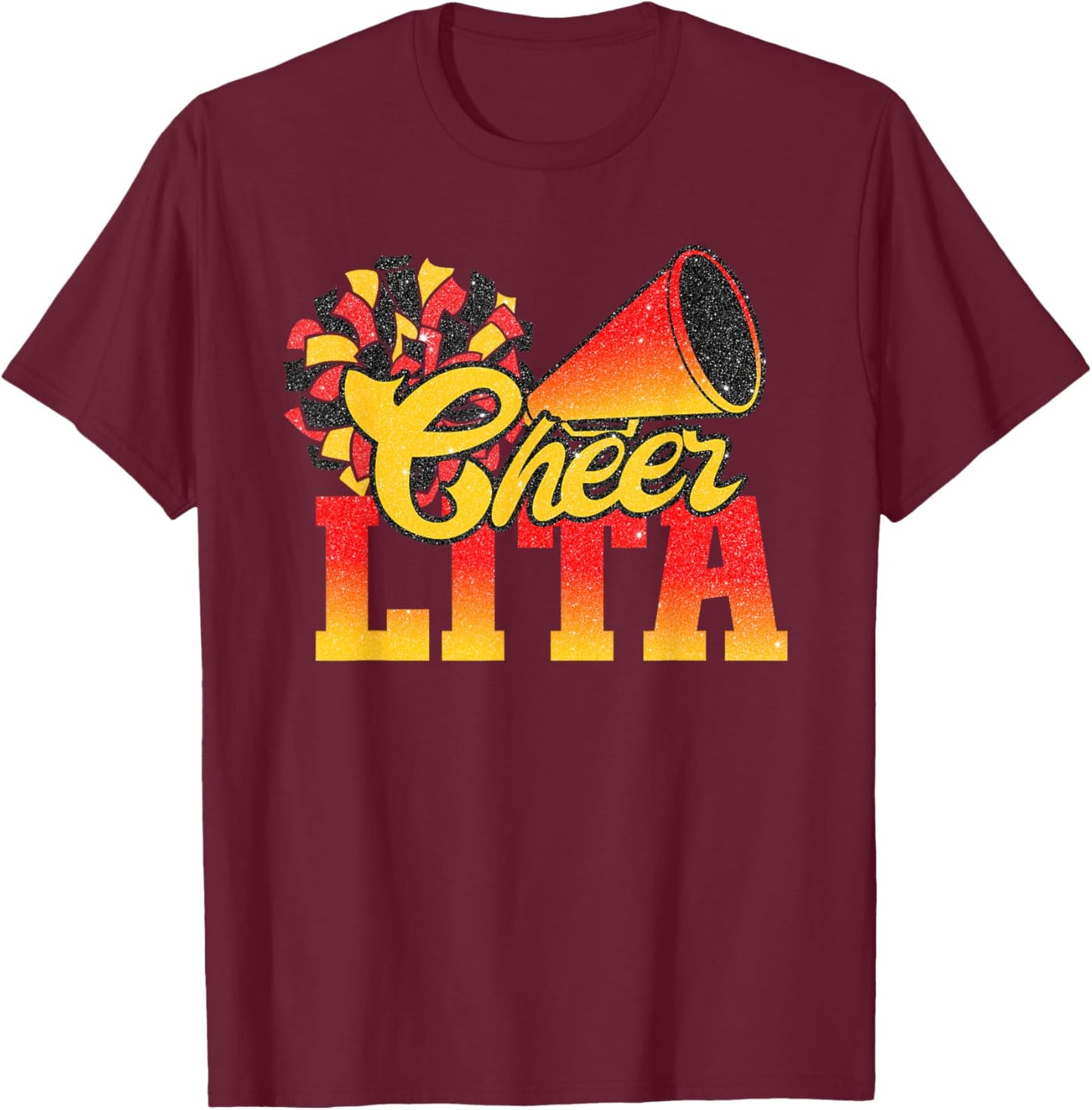 Orange Red Gold Pom Pom T-Shirt - T-Shirt | Maroon