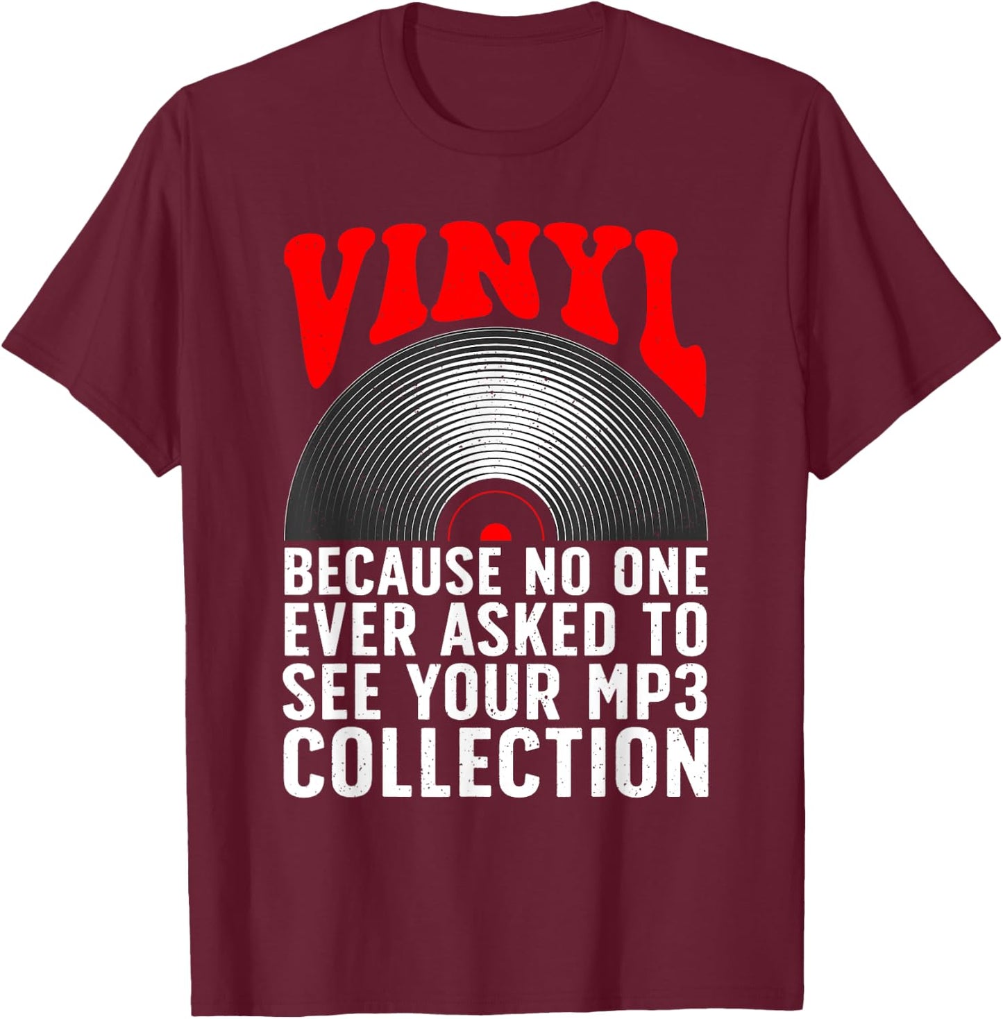 Funny Vinyl Women DJ Turntable Music Record Lovers T-Shirt - T-Shirt | Maroon