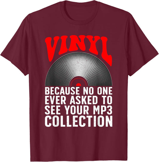 Funny Vinyl Women DJ Turntable Music Record Lovers T-Shirt - T-Shirt | Maroon