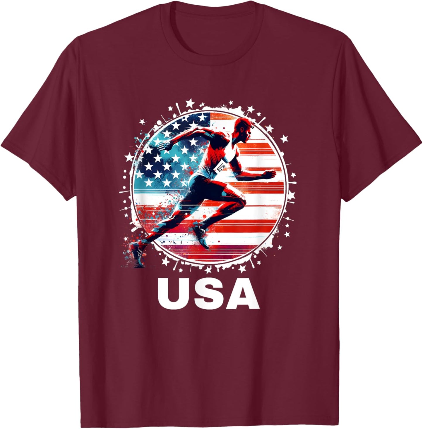 Track and Field USA Team Men Women Kids Running Apparel USA T-Shirt - T-Shirt | Maroon