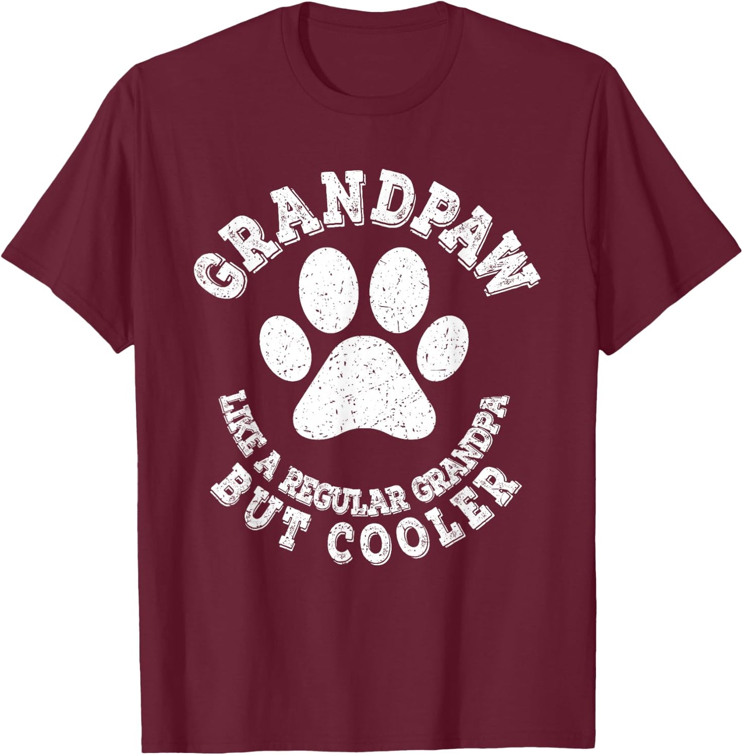 Grandpaw Dog Grandpa Grandfather Funny Vintage Grand Paw Men T-Shirt - T-Shirt | Maroon