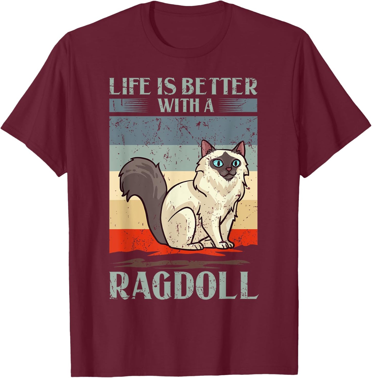 Ragdoll Cat Kitten Owner Lover Women Kids T-Shirt - T-Shirt | Maroon