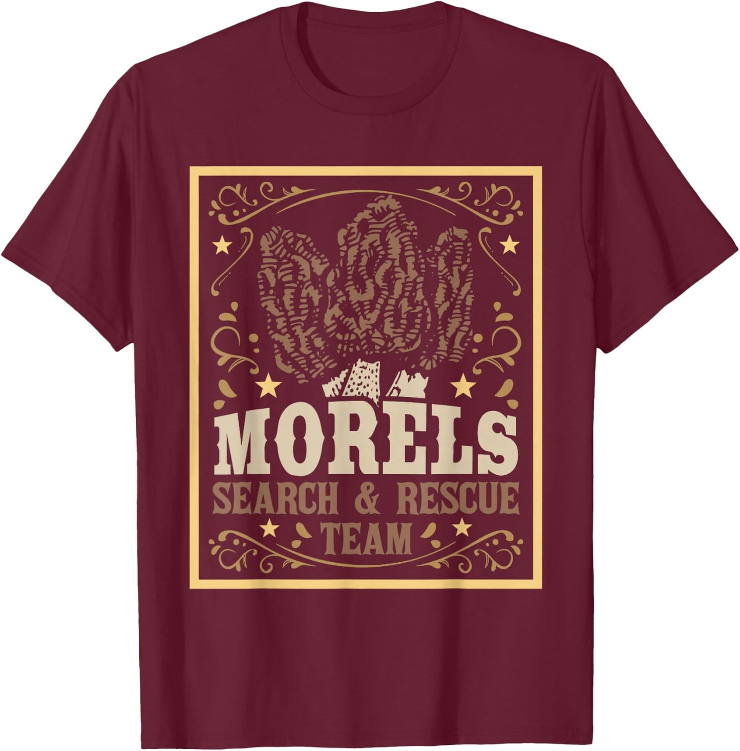 Morel Search Rescue Team - Mushroom Hunting Mushroom Hunter T-Shirt - T-Shirt | Maroon