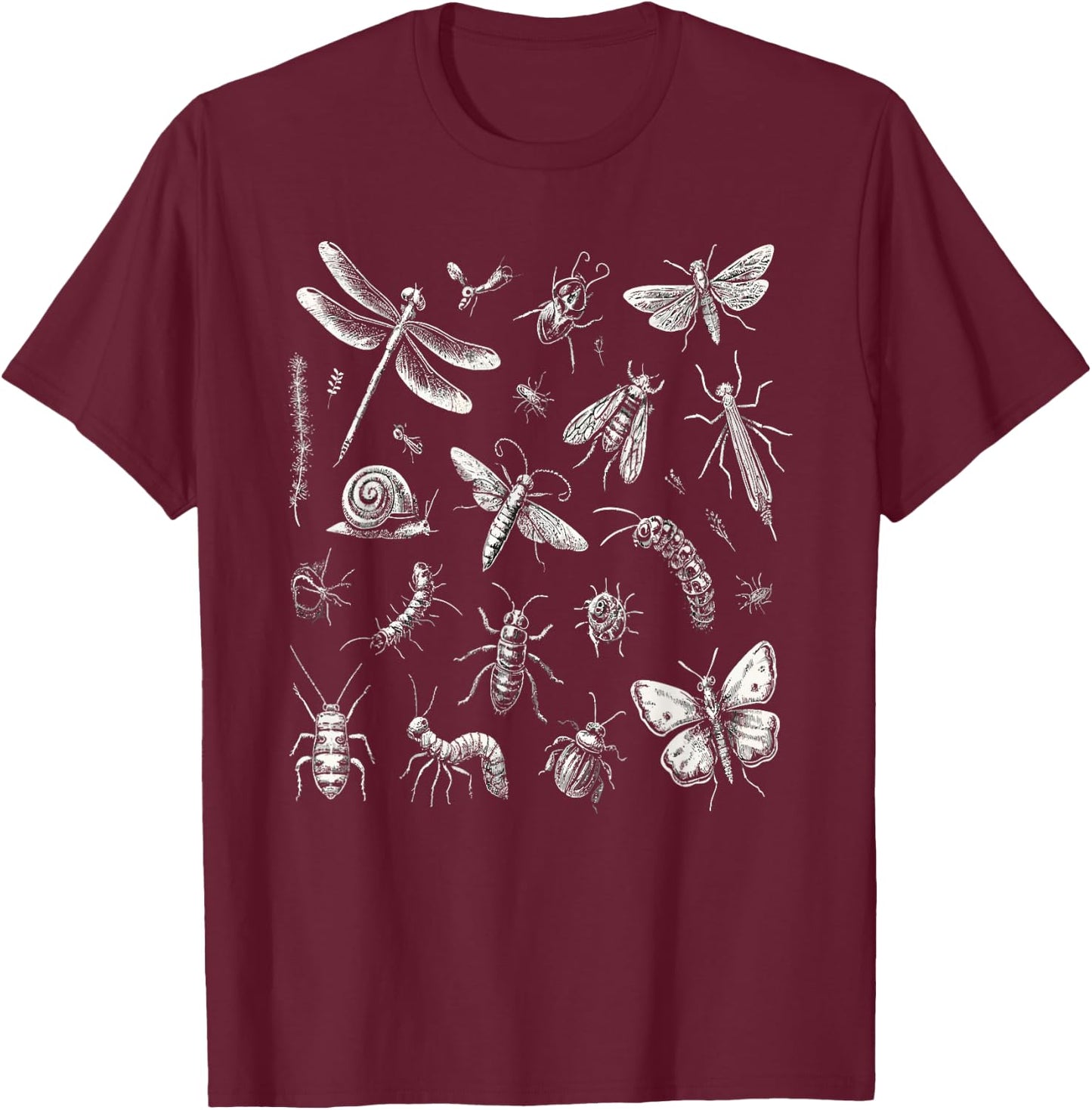 Minibeasts - Insects and Invertebrates Nature Lover T-Shirt - T-Shirt | Maroon