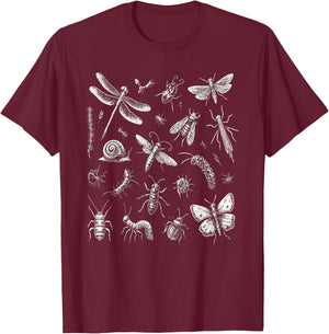 Minibeasts - Insects and Invertebrates Nature Lover T-Shirt - T-Shirt | Maroon