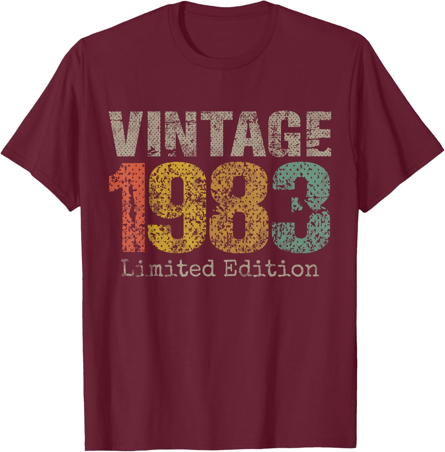 Vintage 1983 Limited Edition 42nd Birthday Gifts 42 Year Old T-Shirt - T-Shirt | Maroon