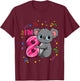 8th Birthday Shirt For Girls Koala Bear 8 Years Old T-Shirt - T-Shirt | Maroon