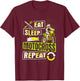 Eat Sleep Motocross Repeat Dirt Bike Motorcycle Biker Gift T-Shirt - T-Shirt | Maroon