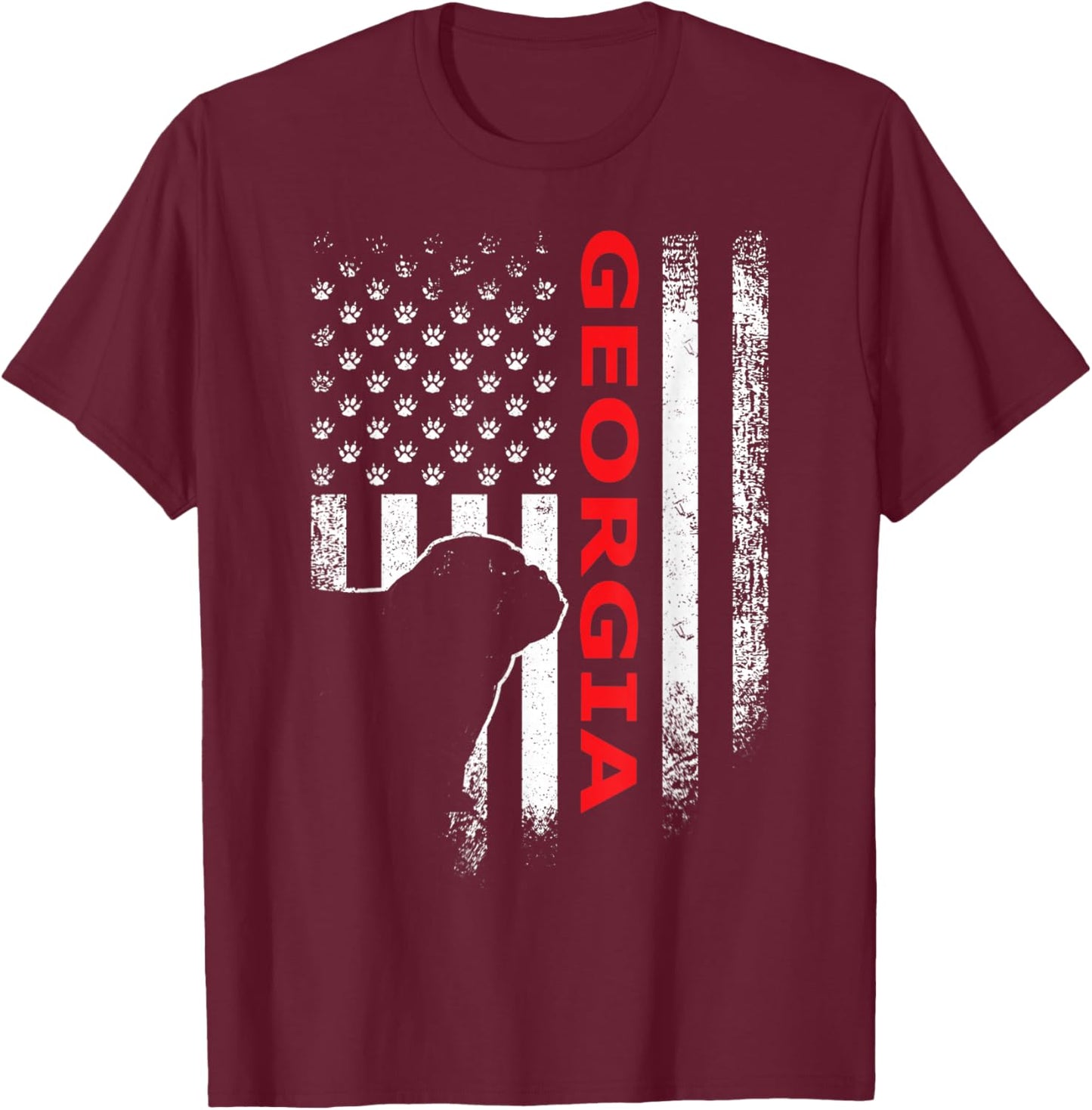 Georgia USA Flag Patriotic. GA Vintage Style T-Shirt - T-Shirt | Maroon