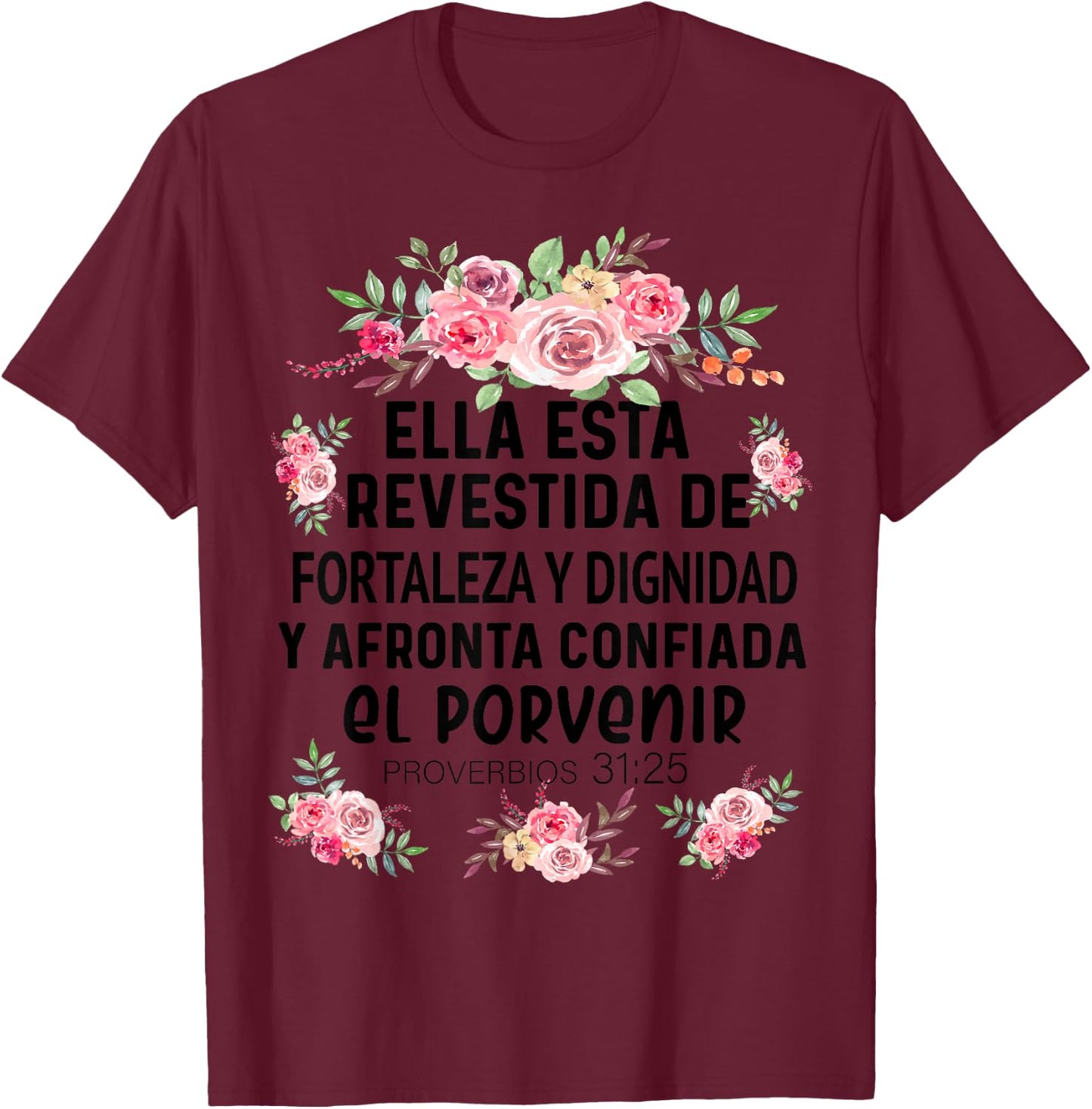 Camiseta cristiana en espanol Versiculo Spanish Christians T-Shirt - T-Shirt | Maroon