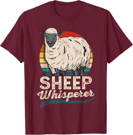Sheep Whisperer Sheep Farmer Rancher Ranch T-Shirt - T-Shirt | Maroon