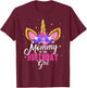 Mommy Of The Birthday Girl Unicorn Mom Birthday Princess T-Shirt - T-Shirt | Maroon