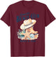 Cowgirl Surf Club, Coastal Boots On The Beach, Beach Cowgirl T-Shirt - T-Shirt | Maroon