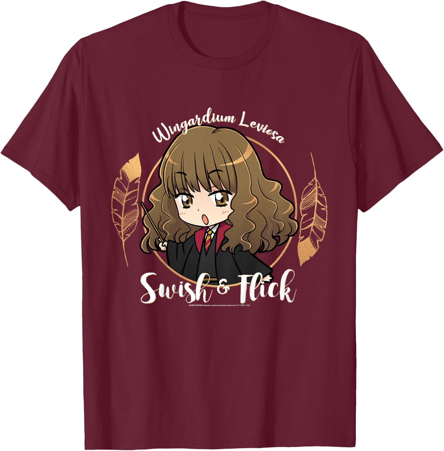 Kids Harry Potter Hermione Granger Swish and Flick Anime Portrait T-Shirt - T-Shirt | Maroon