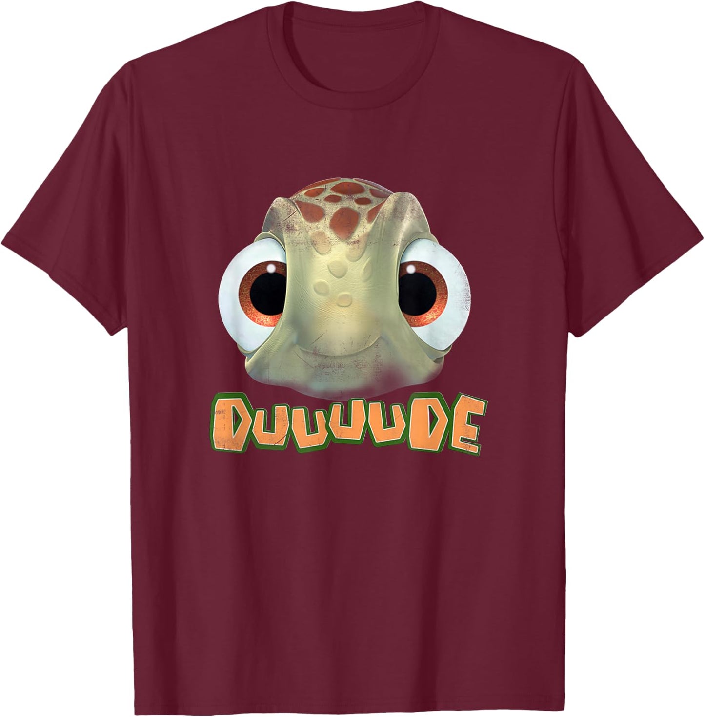 Disney Pixar Finding Nemo Duuuude Squirt Big Head Portrait T-Shirt - T-Shirt | Maroon