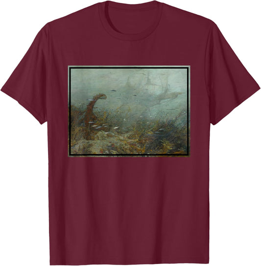 Davy Jones Locker Painting (1890) T-Shirt - T-Shirt | Maroon