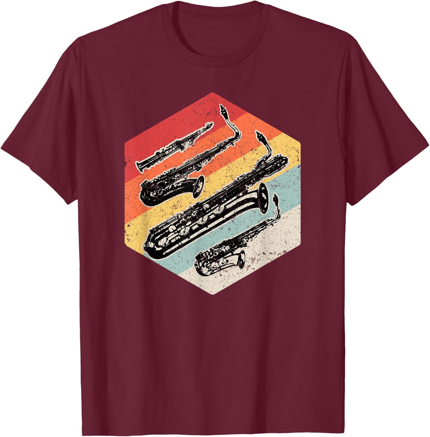 Alto Tenor Soprano Bari Baritone Sax Saxophone Player Gift T-Shirt - T-Shirt | Maroon
