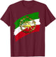 Iran flag with lion and crown T-Shirt - T-Shirt | Maroon