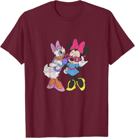 Kids Disney Mickey and Friends Minnie & Daisy Just Girls Youth T-Shirt - T-Shirt | Maroon