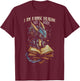 Bookish Quote "I Am a Book Dragon Not a Worm" Reading Book T-Shirt - T-Shirt | Maroon