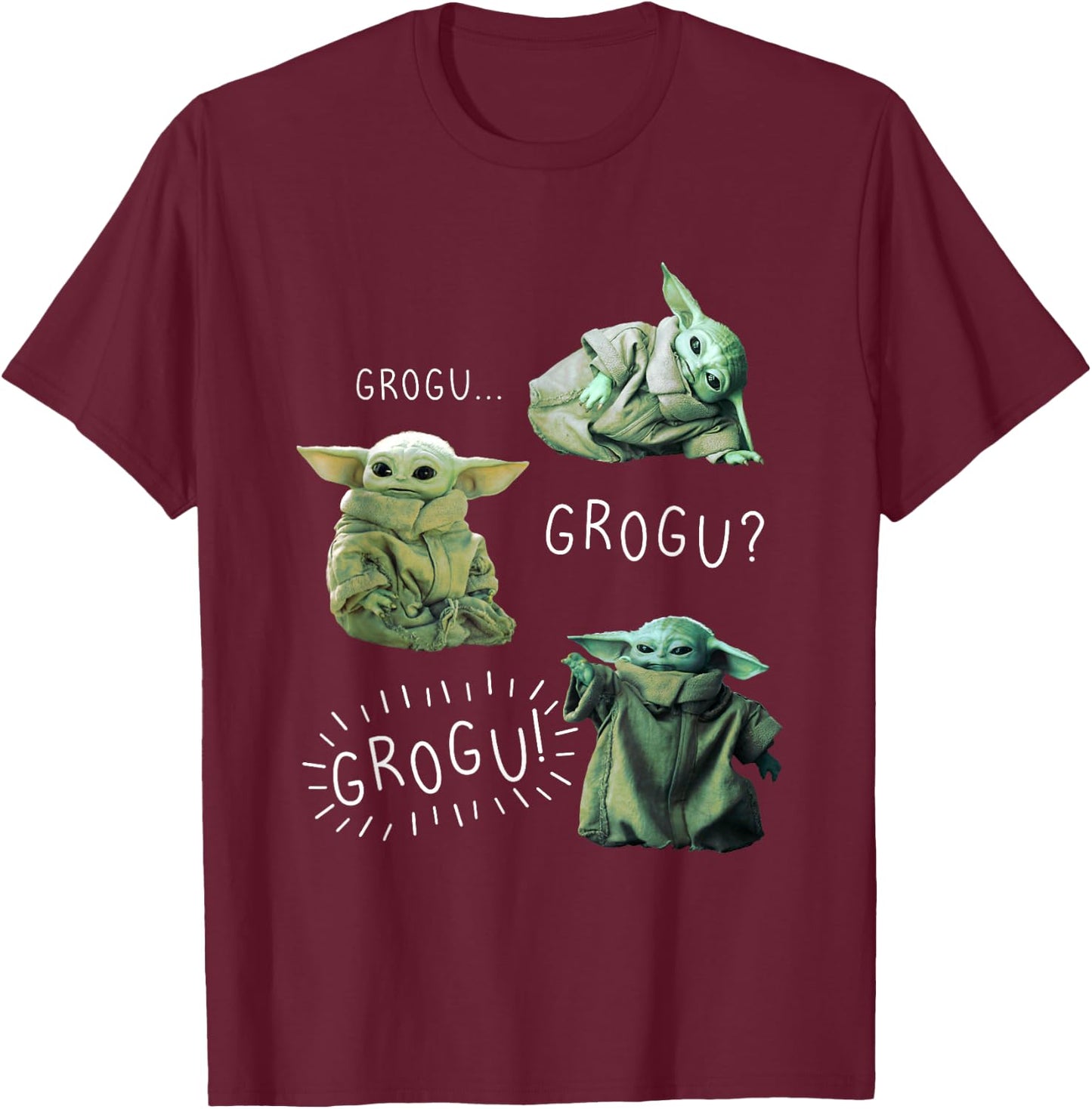 Star Wars: The Mandalorian Grogu Grogu R14 T-Shirt - T-Shirt | Maroon