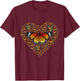 Monarch Butterfly Heart Valentine's Day Insect Wings Bug T-Shirt - T-Shirt | Maroon
