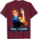 Yes I Can Rosie the Riveter Canning and Preserving T-Shirt - T-Shirt | Maroon
