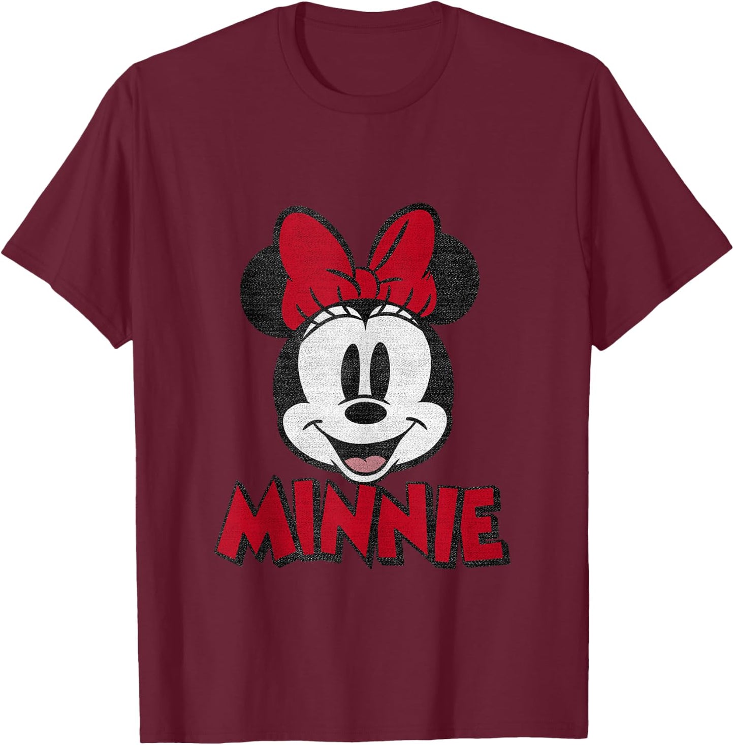 Disney Mickey and Friends Minnie Mouse Vintage Portrait T-Shirt - T-Shirt | Maroon
