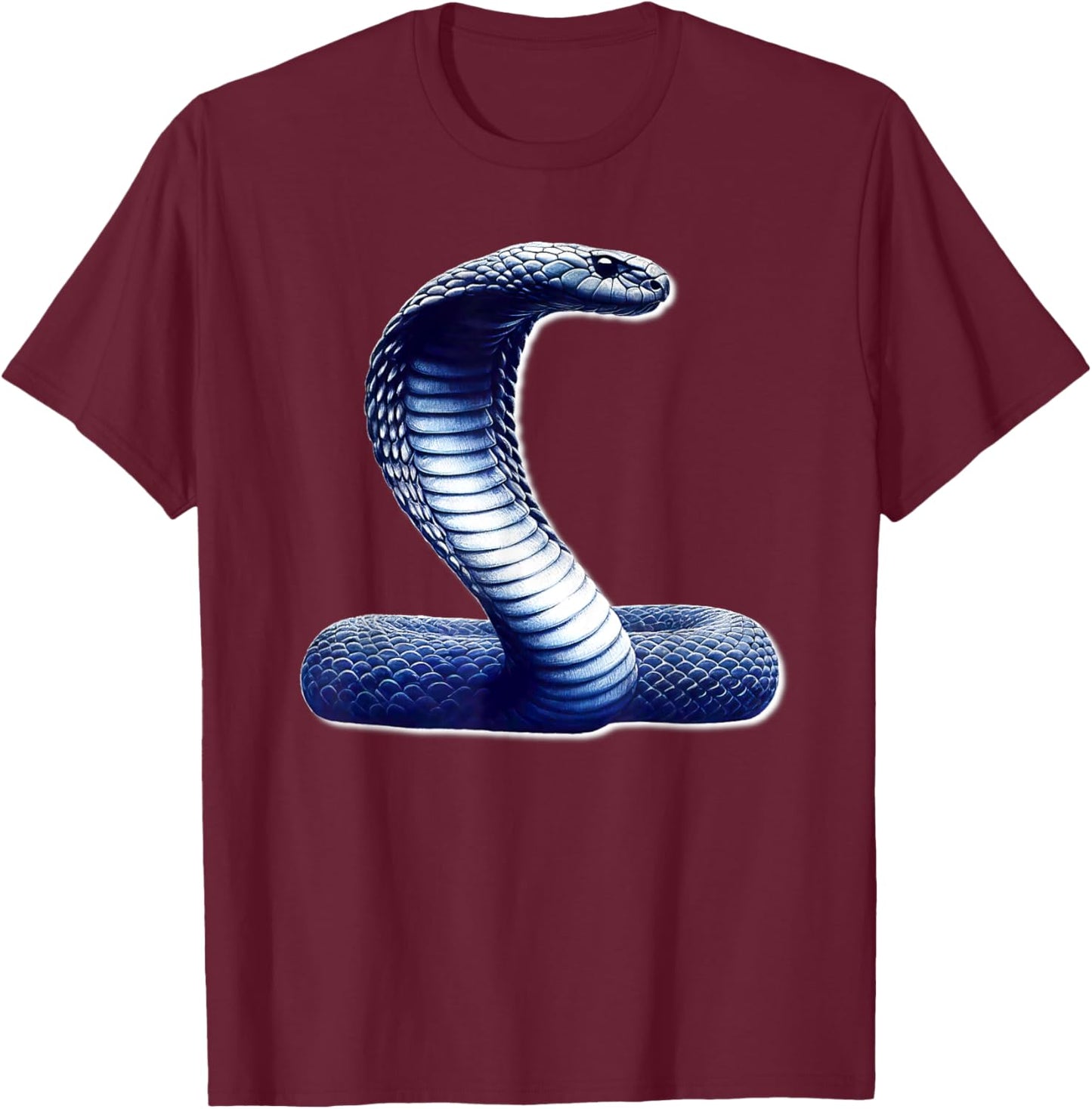 King Cobra Snake x Snake Serpent Cobra Sketch T-Shirt - T-Shirt | Maroon