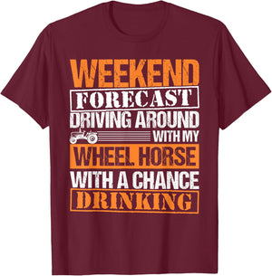 Tractor Wheel Horse Farmer Farming T-Shirt - T-Shirt | Maroon