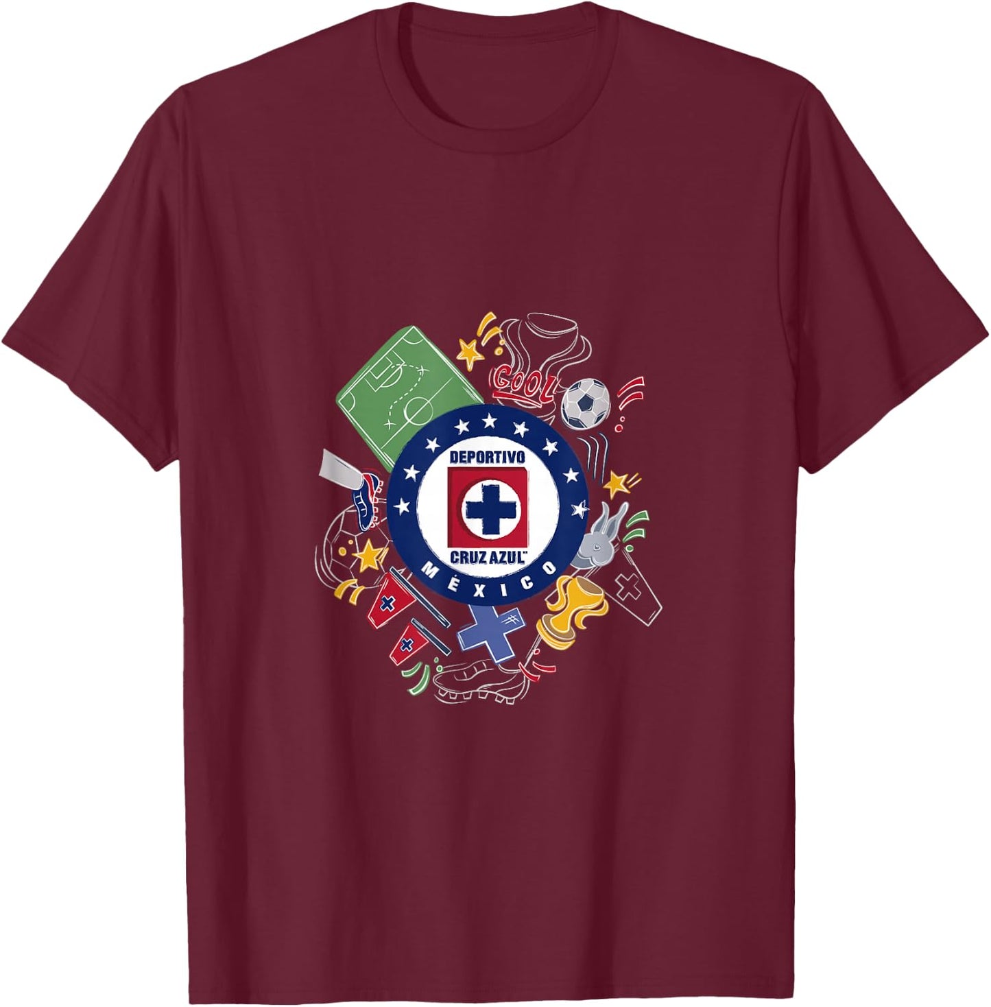 Cruz Azul - Score Big with Our Exclusive Collection T-Shirt - T-Shirt | Maroon