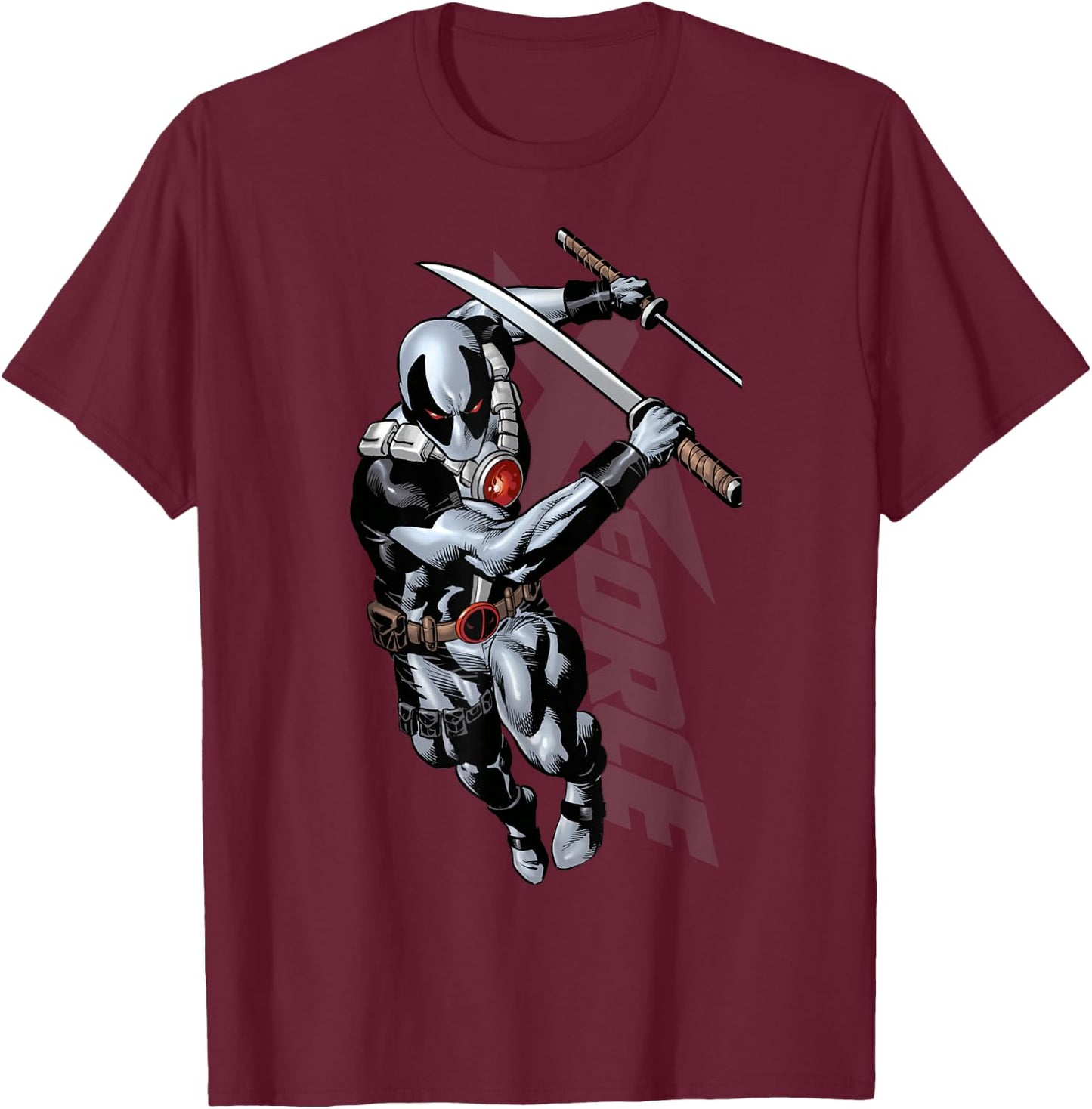 Marvel X-Force Deadpool Action Shot T-Shirt - T-Shirt | Maroon