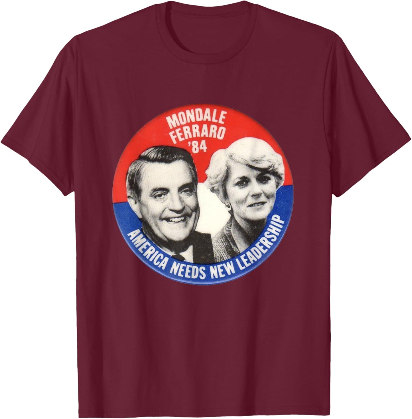 Mondale, Ferraro Shirt Walter Geraldine election T-Shirt - T-Shirt | Maroon