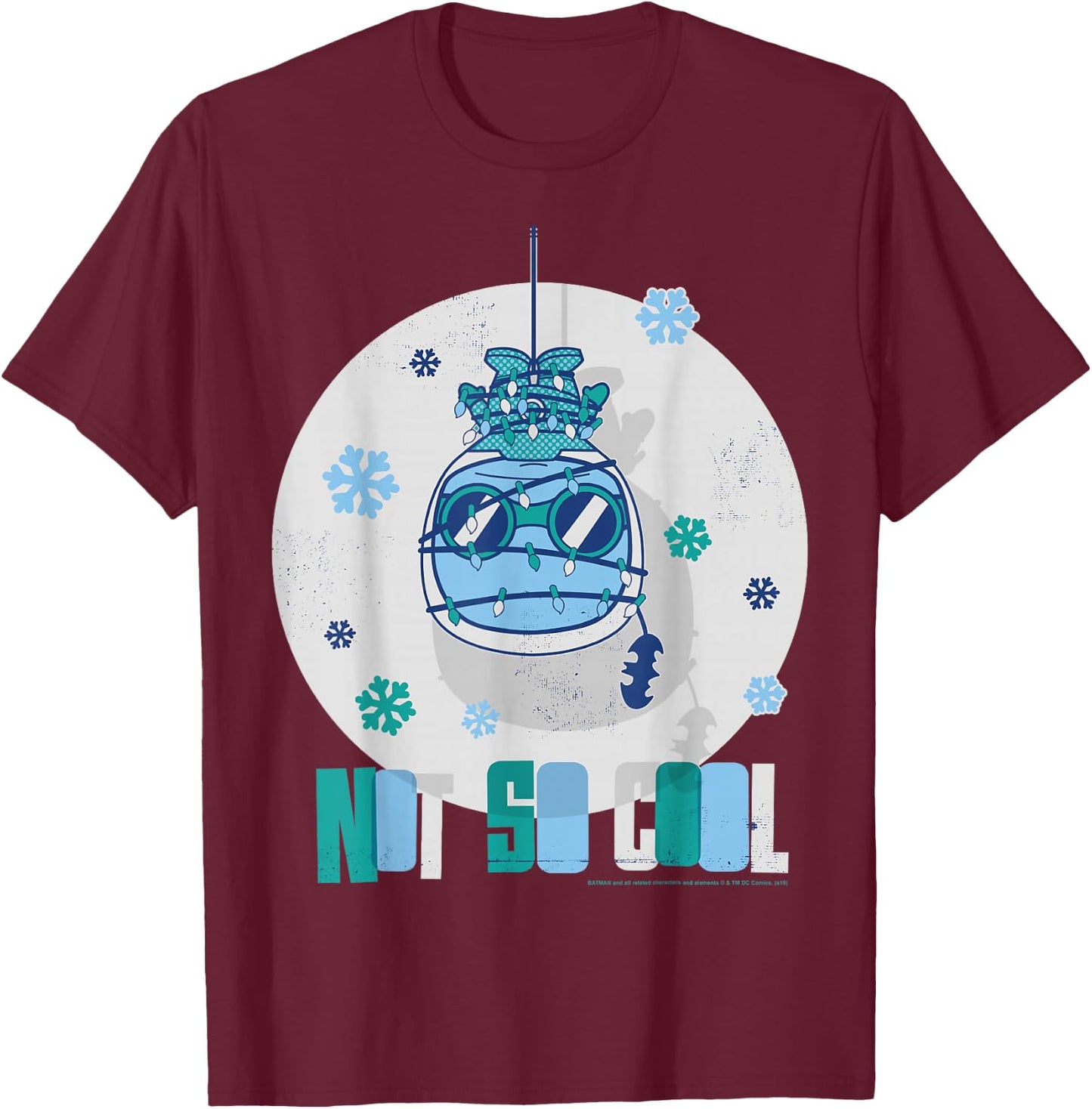 DC Comics Mr. Freeze Not So Cool Christmas T-Shirt - T-Shirt | Maroon