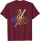 Classical Music Treble Clef Flutist Gift Flute T-Shirt - T-Shirt | Maroon