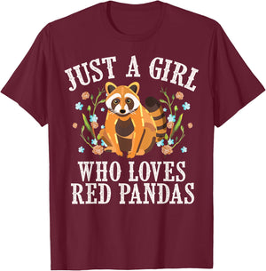 Funny Red Panda Gift Cool Animal Whisperer Girls T-Shirt - T-Shirt | Maroon