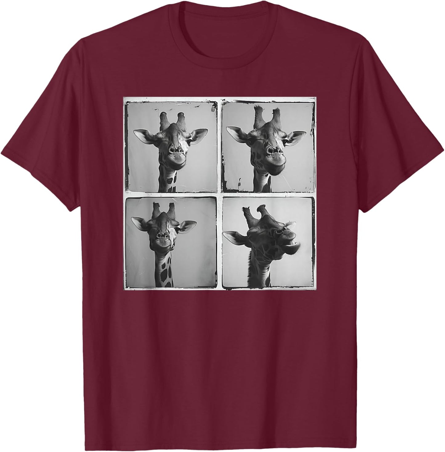 Cool Giraffe Face Photo Love Giraffes Funny Safari Animal T-Shirt - T-Shirt | Maroon