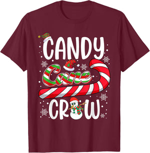 Candy Cane Crew Christmas Xmas Love Candy Boys Girls Kids T-Shirt - T-Shirt | Maroon