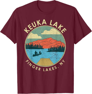 Finger Lakes NY New York Keuka Lake T-Shirt - T-Shirt | Maroon
