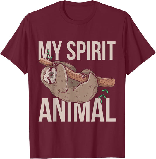 My Spirit Animal Sloth T-Shirt - T-Shirt | Maroon