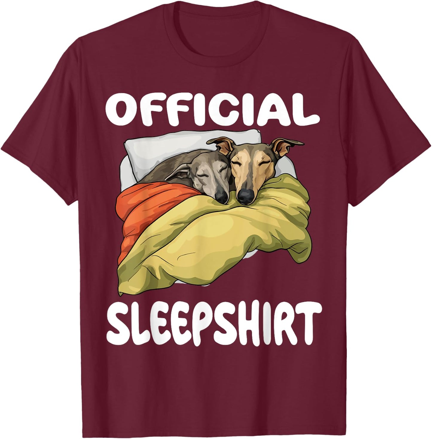 Greyhound Dog Official Sleepshirt Pajamas Nightgown Men Women Girls Kids T-Shirt - T-Shirt | Maroon