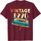 Vintage 1990 Music Cassette 35 Years Old Gifts 35th Birthday T-Shirt - T-Shirt | Maroon
