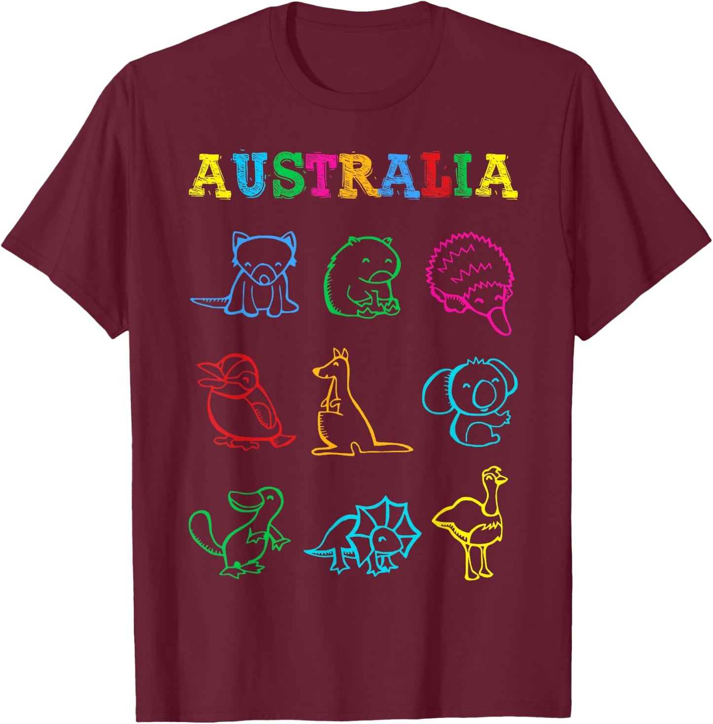 Australia Day Toddler Shirt Funny Animals Australian T-Shirt - T-Shirt | Maroon