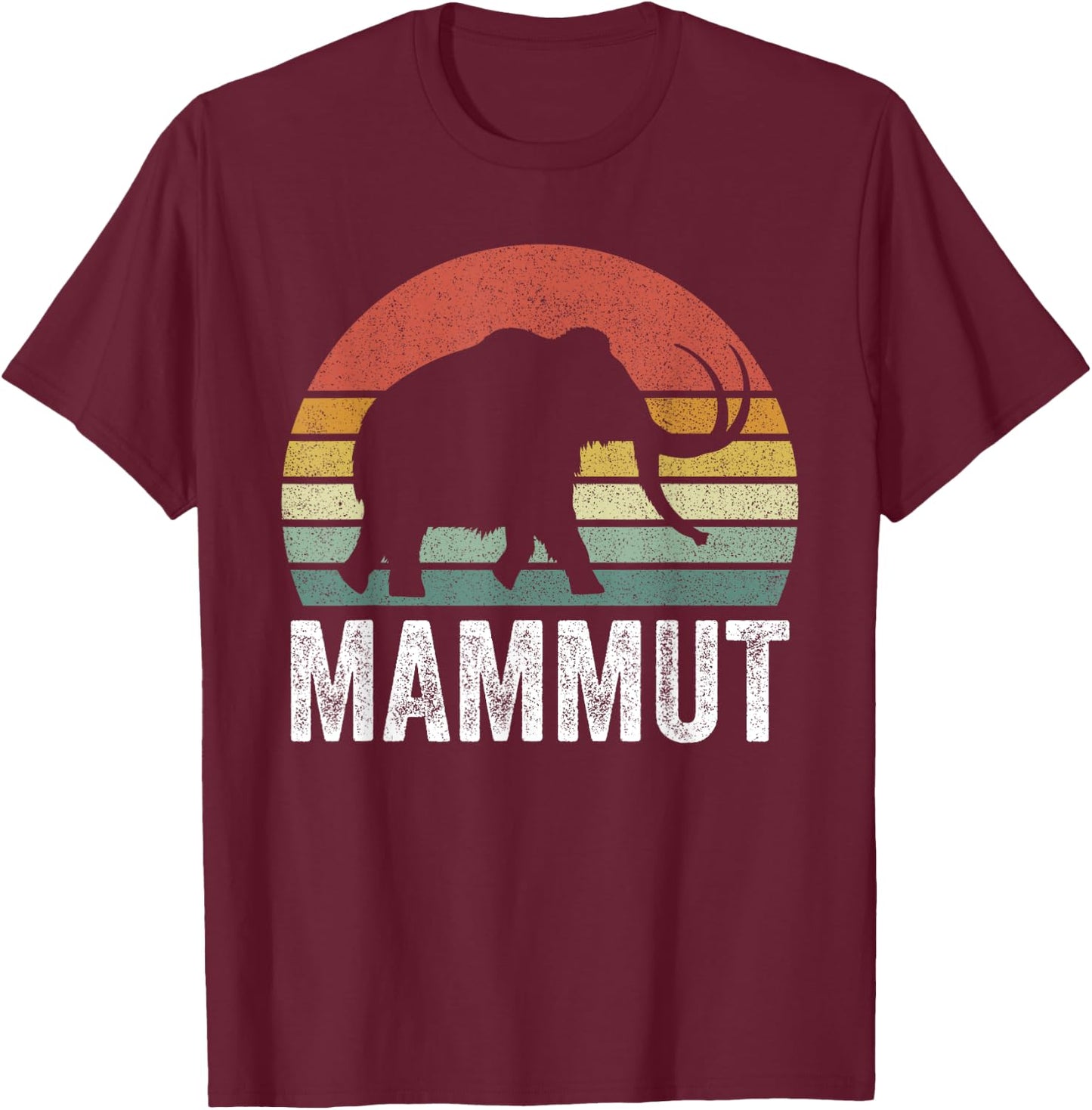 Vintage Retro Sunset Mammut T-Shirt - T-Shirt | Maroon