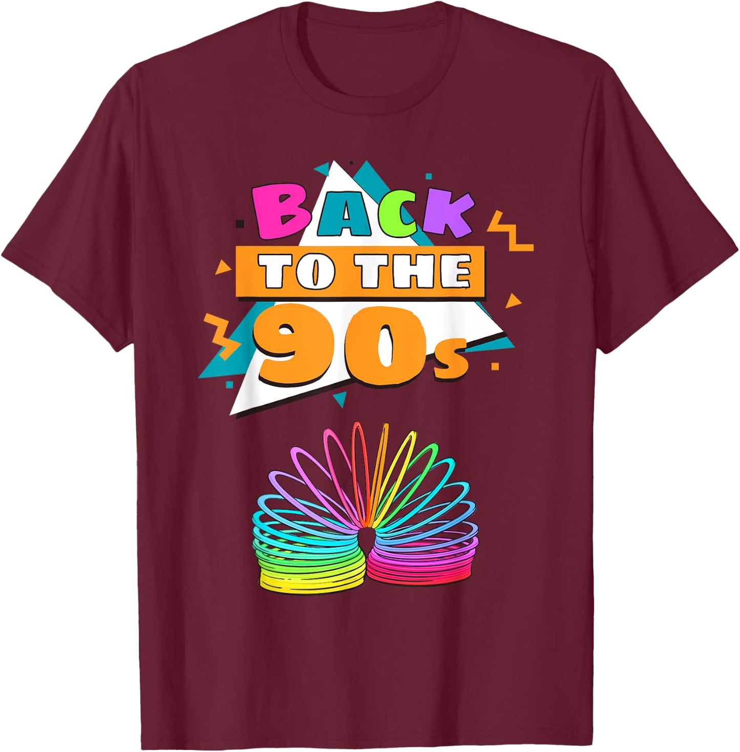 Men's Women's Kids Vintage Retro Back To 90's Graphic Design T-Shirt - T-Shirt | Maroon